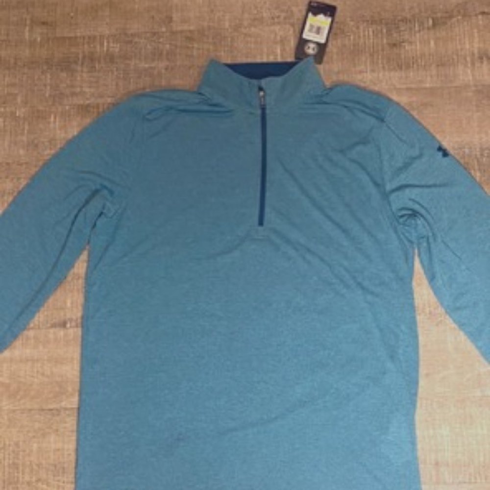 Under Armour Blue/Green 1/4 Zip Pullover - new with tag